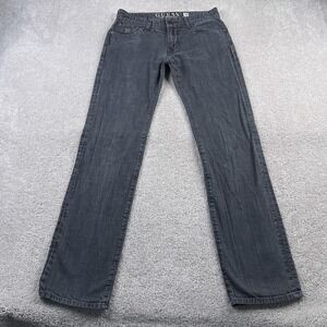 Guess Jeans Mens 30x32 Grey Black Lincoln Slim Straight Low Rise Casual